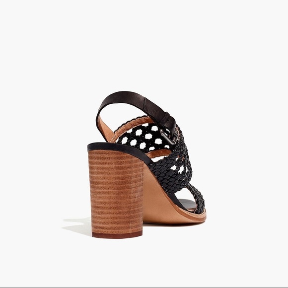 𝅺NWT Madewell Black Size 6M The Basketweave Sandal - Picture 5 of 7